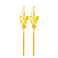 2020 new fashion 24k gold drop earring for women butterfly earrings long tassel earrings for female jewelry brincos bijoux