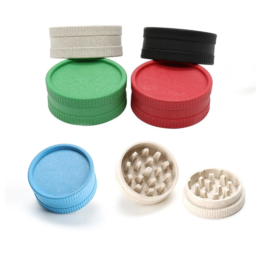 

New 56mm Weed Grinder Biodegradable PE 2-Layer Plastic Tobacco Herb Grinder Smoking Accessories Cigarette Tool Christmas Gifts