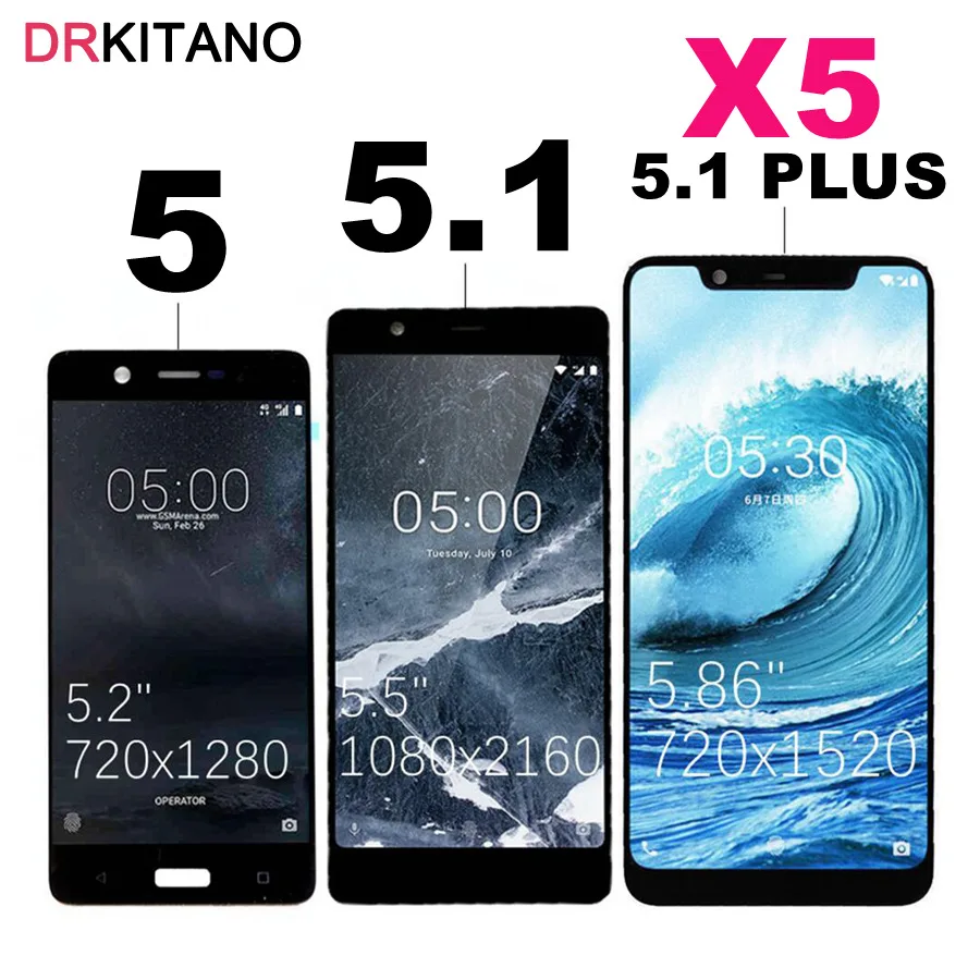 Для Nokia 5,1 ЖК-дисплей Дисплей Сенсорный экран планшета TA 1024 1027 1044 1053 1008 1030 1109 1075 для Nokia 5 5,1 плюс ЖК-дисплей X5 Экран