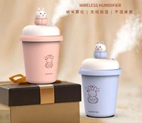 mini usb humidifier home desktop aroma wireless milk tea cup car humidifier atomizer bedroom air purification cartoon cute 17152