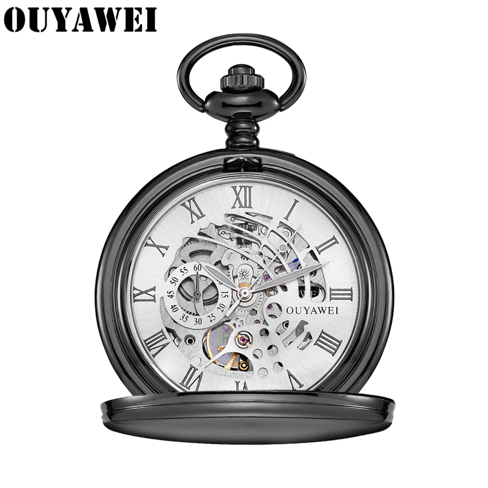 

OUYAWEI Mens Watches Fashion Top Brand Retro Automatic Mechanical Pocket & Fob Watches Casual Waterproof Watch Relogio Masculino