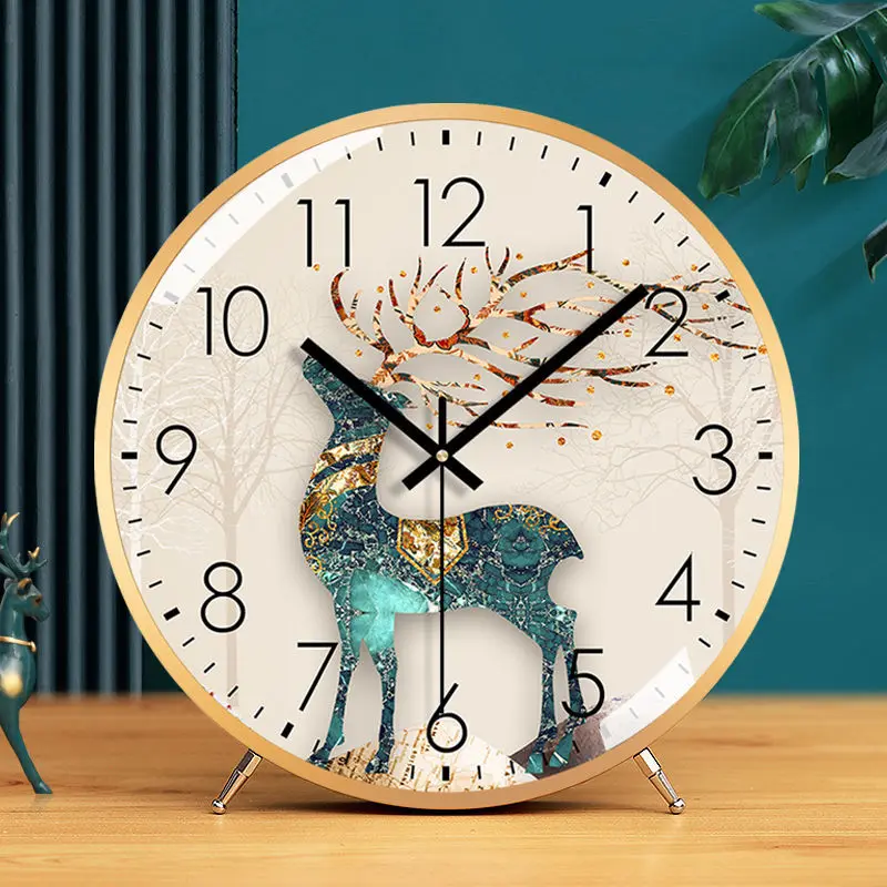 

10 Inch Silent Living Room Wall Clock Bedroom Wall Watch Atmosphere Simple Clock Fashion Creative Home Modern Clock Desk Clock