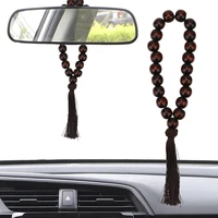 car mirror ornamentscreative wood buddha beads car rearview mirror hanging pendant interior decor ornament