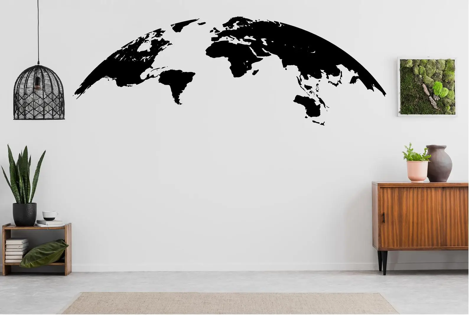 

World Map Wall Sticker Northern Hemisphere Decal Home Decoration Art Wall Sticker, Semicircle Map Wall Sticker Earth Decal dt06