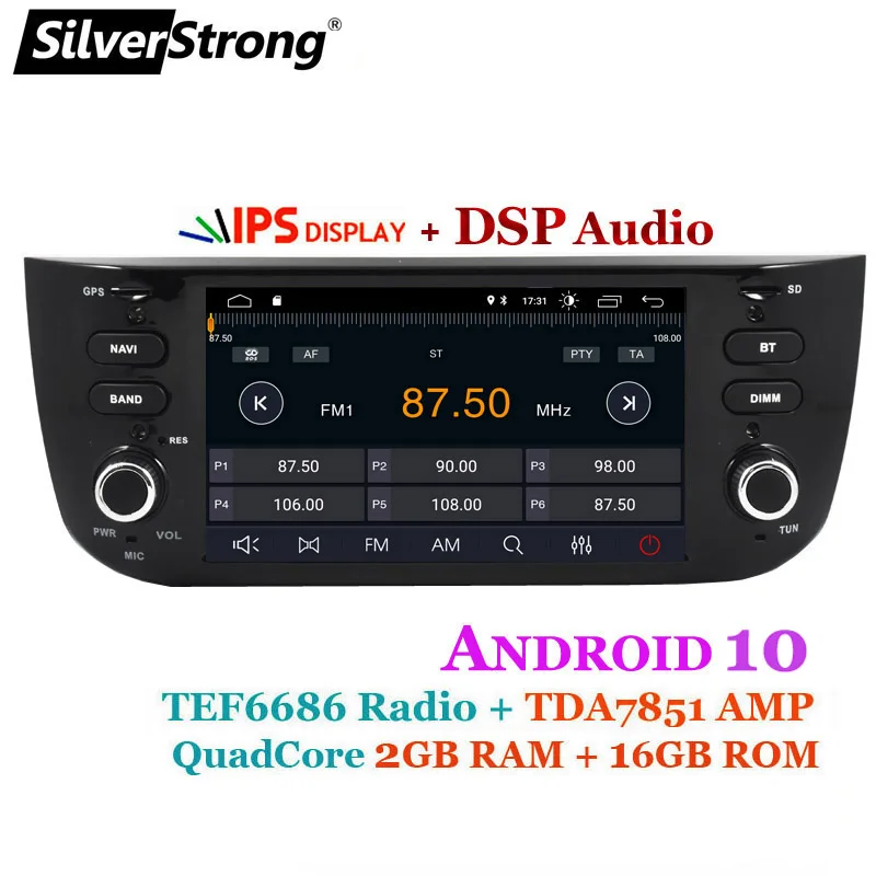 Автомагнитола SilverStrong IPS DSP Android10 для FIAT Punto 199 310/ Linea 323 2012 2013 2014 2015 2016 | Автомобили и