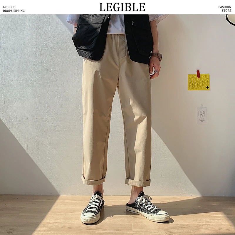 Брюки LEGIBLE мужские прямые Повседневная Уличная одежда джоггеры однотонные