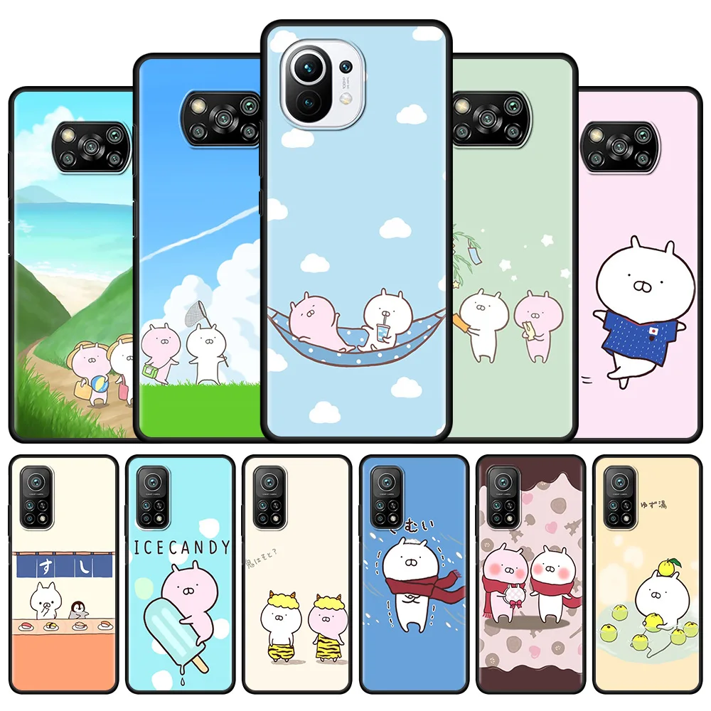

Silicone Phone Case for Xiaomi Mi Poco X3 Pro M3 Pro 5G F3 Pocophone F1 Funda Capa Back Cover Kawaii Sakumaru Cartoon Anime