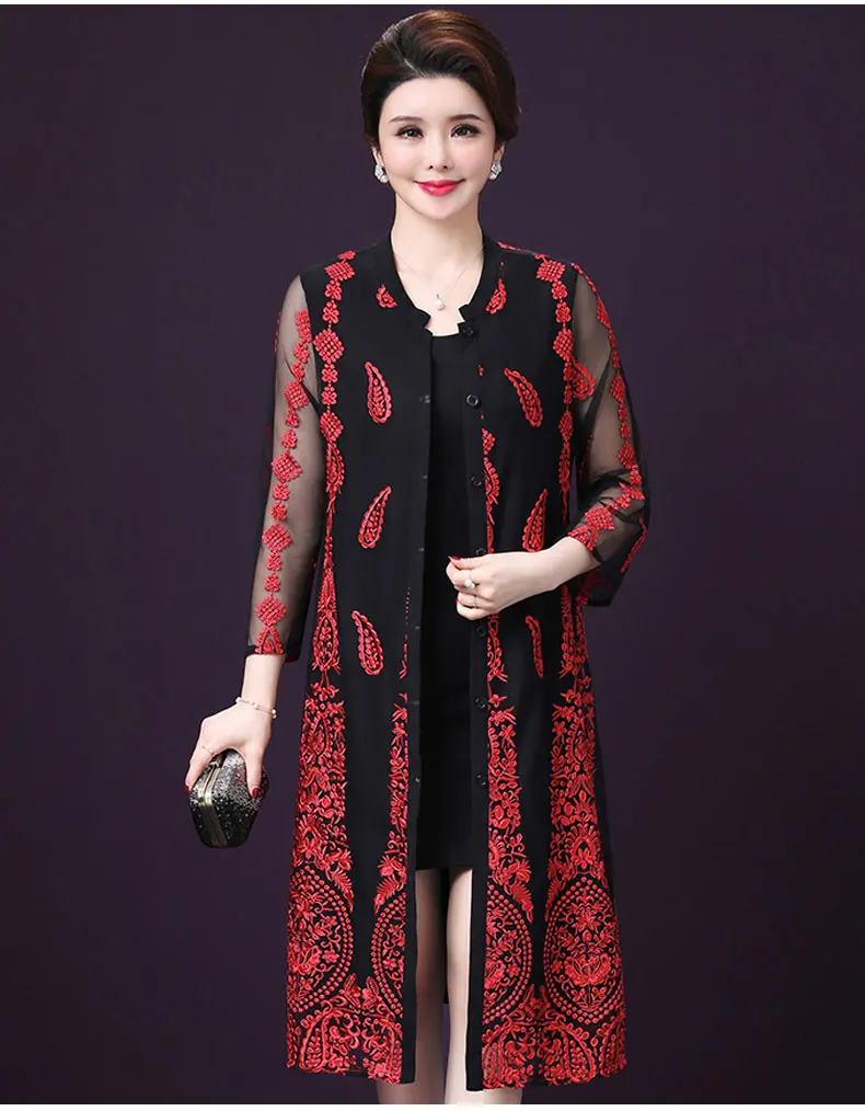 В стиле ретро в китайском Стиль Винтаж вышивка среднего возраста Для женщин