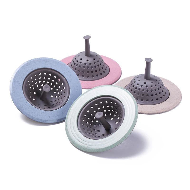 1 Pieces Kitchen Filter Silicone Wheat Straw Strainer Bathroom Shower Drain Sink Drains Cover Sewer Hair 4 Color Optional | Дом и сад