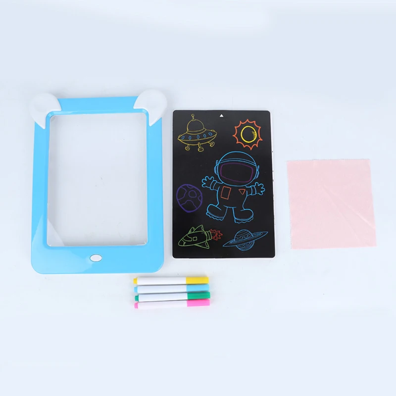 

3D Magic Drawing Board LED Cartoons Luminous Graffiti Painting Copy Pad Learning Early Educational Toys Gifts For Children Kids