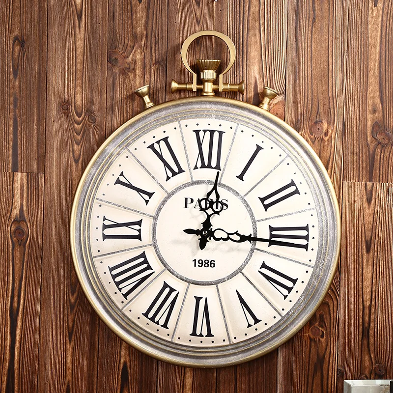 Креативные большие настенные часы винтажные деревянные потертые шикарные