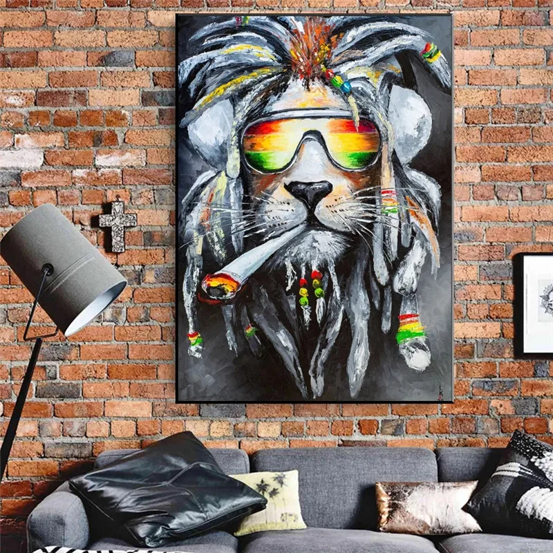 

Animal Graffiti Art Colorful Elephant Lion Canvas Painting Wall Art Posters Prints Wall Pictures for Livinig Room Cuadros Decor