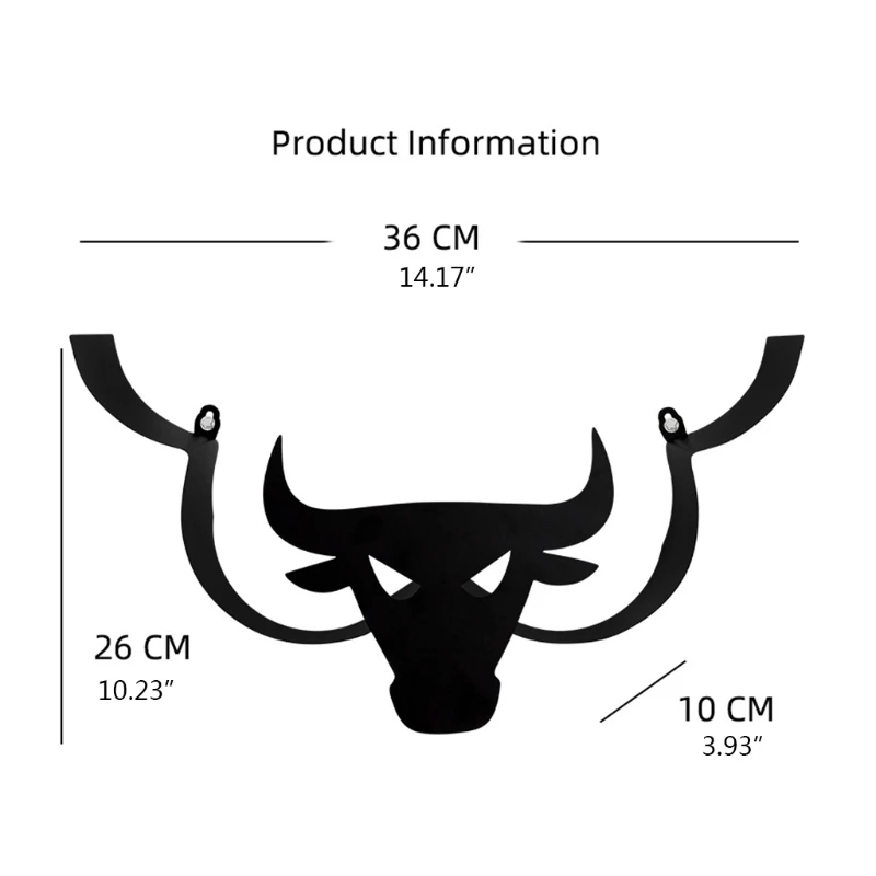 

Black Iron Cattle Toilet Paper Holder Wall-Mounted Paper Roll Kitchen Bathroom