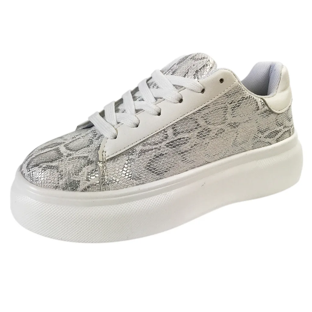 Женские парусиновые туфли со змеиным принтом летняя повседневная обувь из