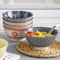4 58 inch japanese style rice bowl ceramic unglazed anti scald soup bowl european simple household noodles bowl sauce dish