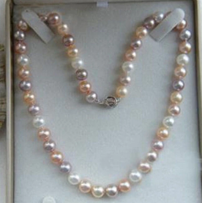 + 907 красивое 8 мм многоцветное жемчужное ожерелье Akoya Shell AAA 18&quot | Украшения и