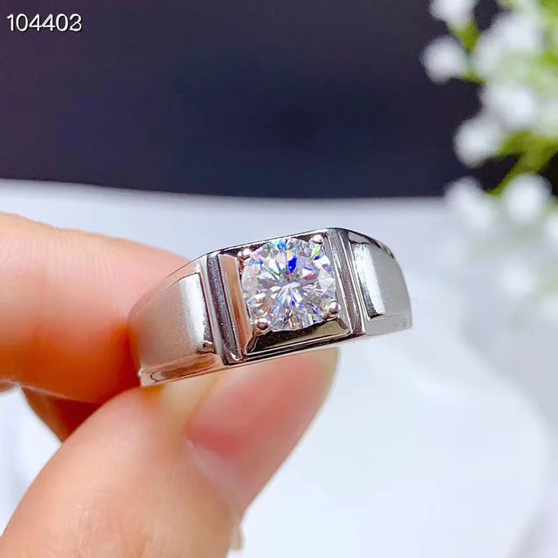 

1Ct классическое мосанг каменное кольцо для мужчин подарок круглый граненый 6,5 мм VVS чистота хорошее ювелирное изделие высокое качество с GRA с...