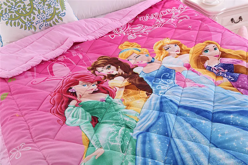 Детское стеганое одеяло Принцессы Диснея розовое постельное белье twin size для
