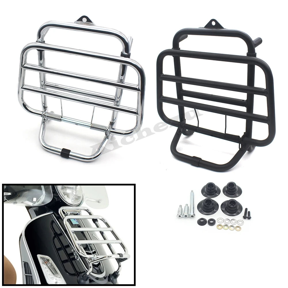 ACZ Front Luggage Rack Stainless Steel Black For Vespa GTV 300 Sei Giorni GTS 300 Super ABS 2014-2018