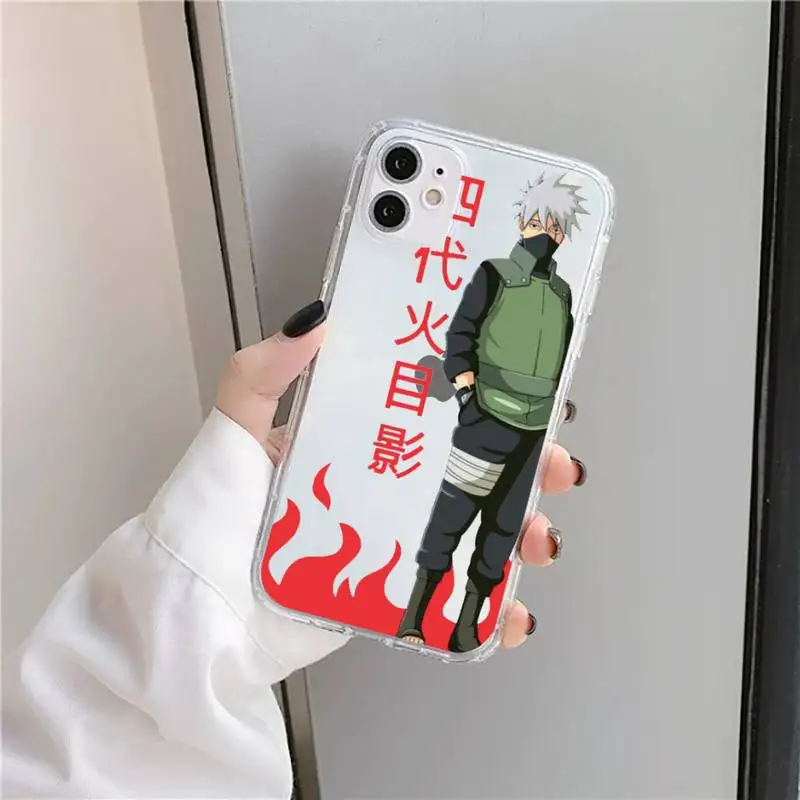 

art cute Naruto Kakashi Japanese anime Phone Case Transparent for iPhone 11 12 mini pro XS MAX 8 7 6 6S Plus X 5S SE 2020 XR