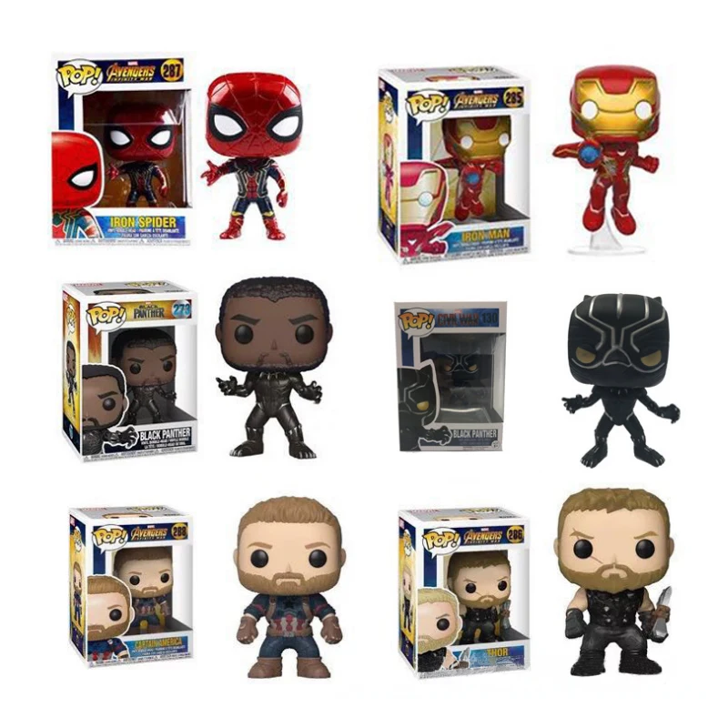 FUNKO POP Marvel Мстители Человек паук танос коллекция миниатюрные аниме персонажи