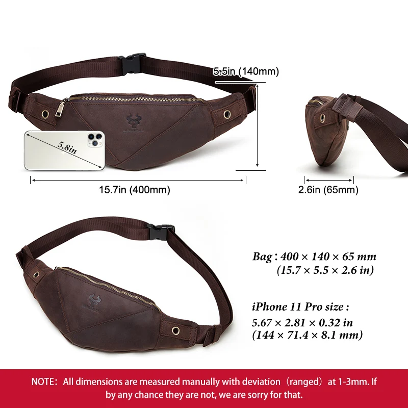 Мужская поясная сумка из натуральной воловьей кожи мужской держатель для