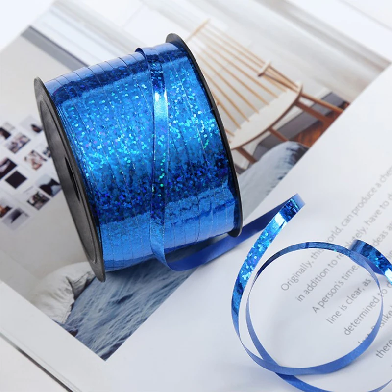 

Laser Ribbon 100 Yards Tied Balloon Ribbon Colorful Ribbon Balloon Tie Rope Gift Packaging Tie