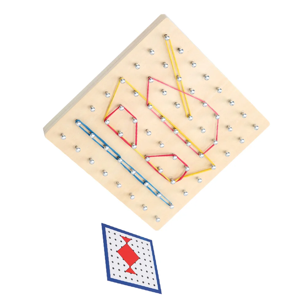 

Wooden Geoboard Geometric Shape Learning Graphical Educational