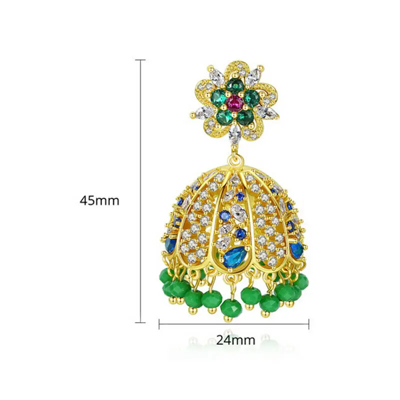 Индийский стиль Jhumka Болливуд искусственные драгоценности колокольчики висячие