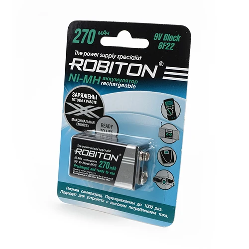 Аккумулятор крона ROBITON RTU 270 мАч MH-1 BL1 | Электроника