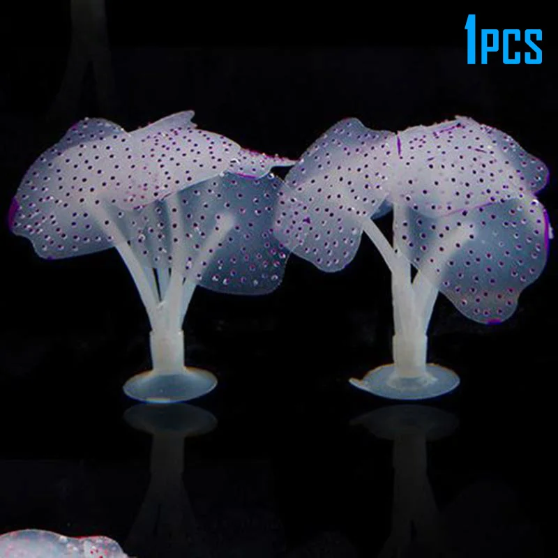 Fish Tank Glowing Artificial Jellyfishes Silicone Simulated Aquatic Plants Fluorescent Vivid Jellyfish Aquarium Decor 669 - Цвет: 1