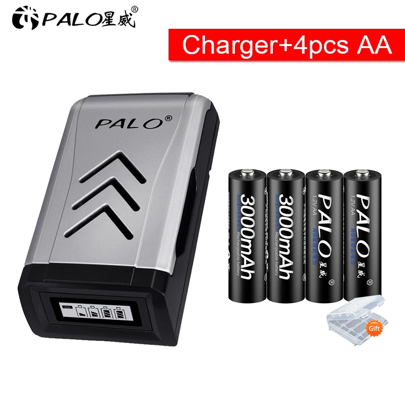 

PALO 3000mah 1.2V AA Rechargeable Battery AA NiMH 1.2V Ni-MH 2A Pre-charged Bateria Rechargeable Batteries for camera toy