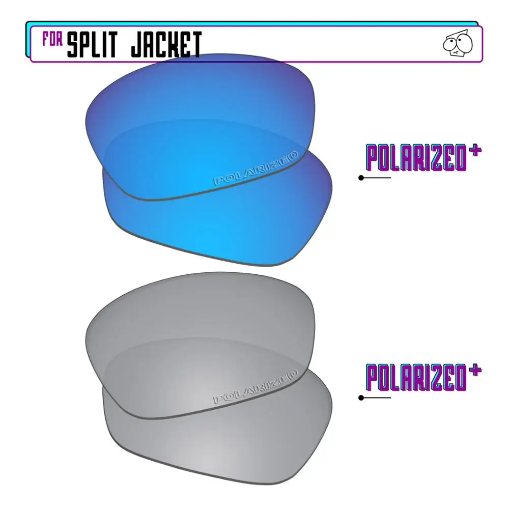 EZReplace Polarized Replacement Lenses for - Oakley Split Jacket Sunglasses - Sir P Plus-BluePPlus