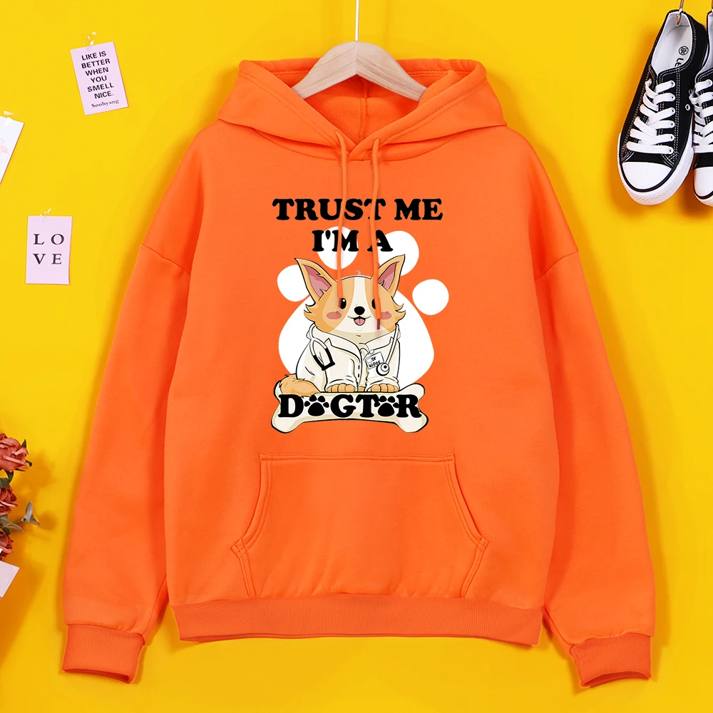 

Kawaii Puppy Print Women's Hoodie Aesthetics Long Sleeve Loose Hoody For Women Harajuku Female Fashion Sweatshirt Casual Clothes