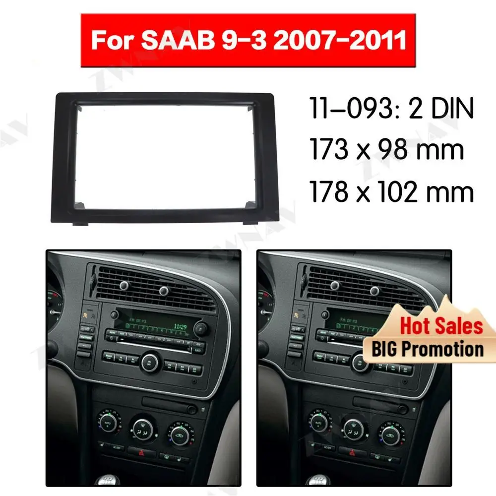

Радиоприемник Facia для SAAB 93 2007-2011, 2DIN, с кронштейном, dvd-плеером, Fascia, автомобильная стереосистема, установка на приборную панель