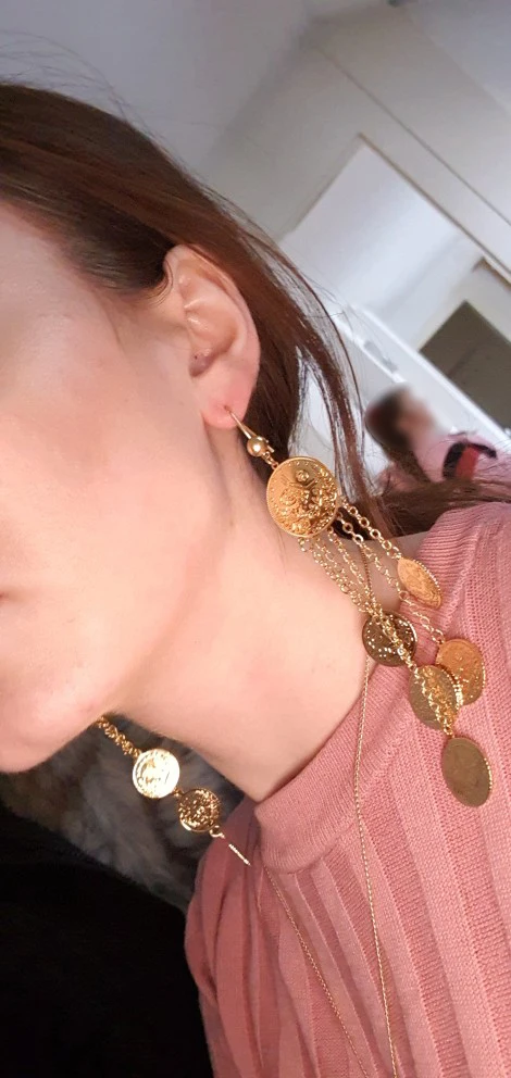 Мусульманин Цвет висячие серьги в виде капель с кристаллами форме для девушек и