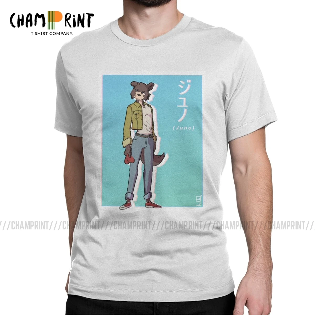 Футболка мужская хлопковая с коротким рукавом винтажная тенниска рисунком волка