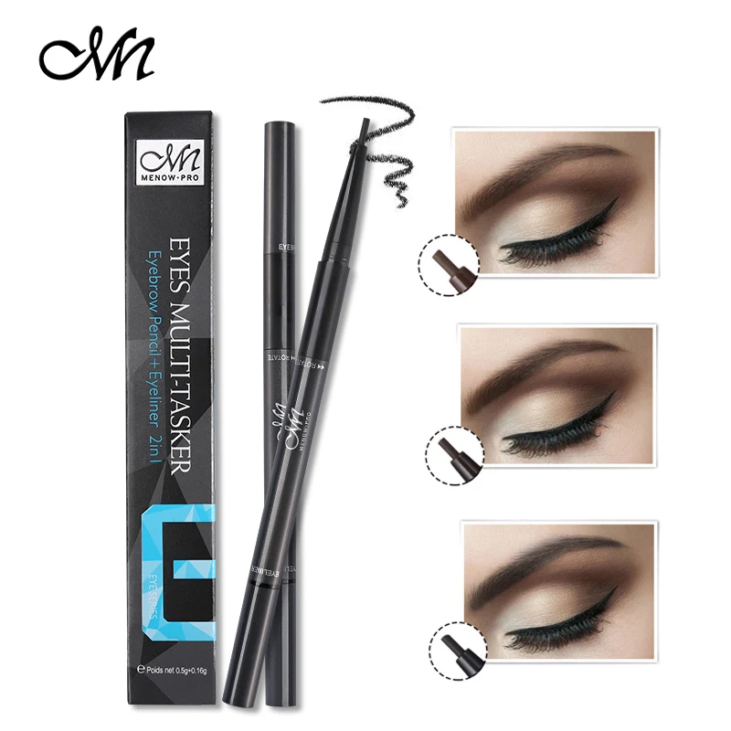 Menow бренд макияж глаз мульти-tasker 2 в 1 автоматический бровей Карандаш-подводка для