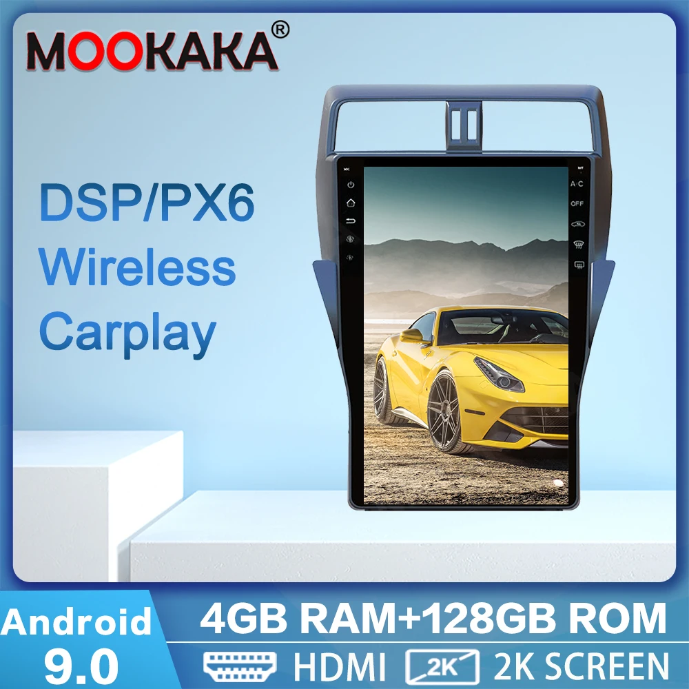 Экран Tesla для 2018 года TOYOTA Land Cruiser Prado 150 Android 9.0 4+128G Автомобильный мультимедийный плеер GPS аудио радио стерео головное устройство.