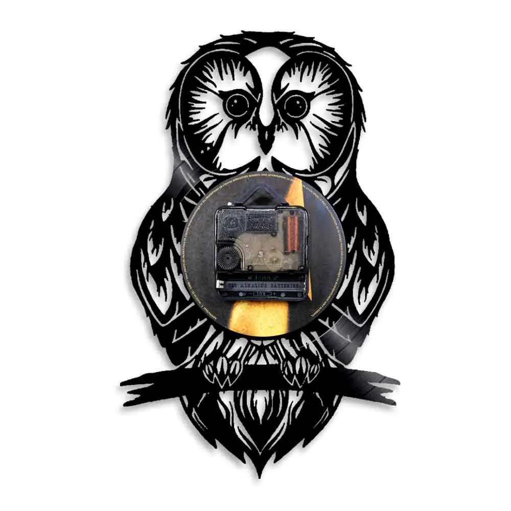 Виниловые настенные часы с изображением совы декор для птица подарок детей