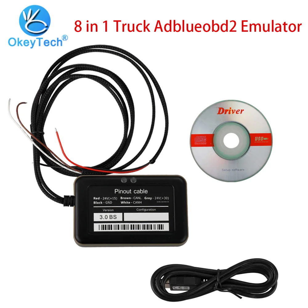 

8 In 1 Truck Adblueobd2 Emulator With Nox Sensor For Mercedes For Scania For Iveco For Renault For Ford Car Diagnostic Tools