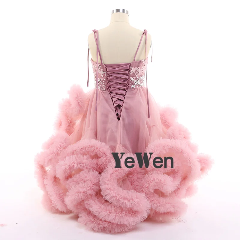 YeWen/маленькие Платья с цветочным узором для девочек на свадьбу; вечерние платья; пикантные Детские платья с вышивкой; Детские платья на выпускной; вечерние платья;