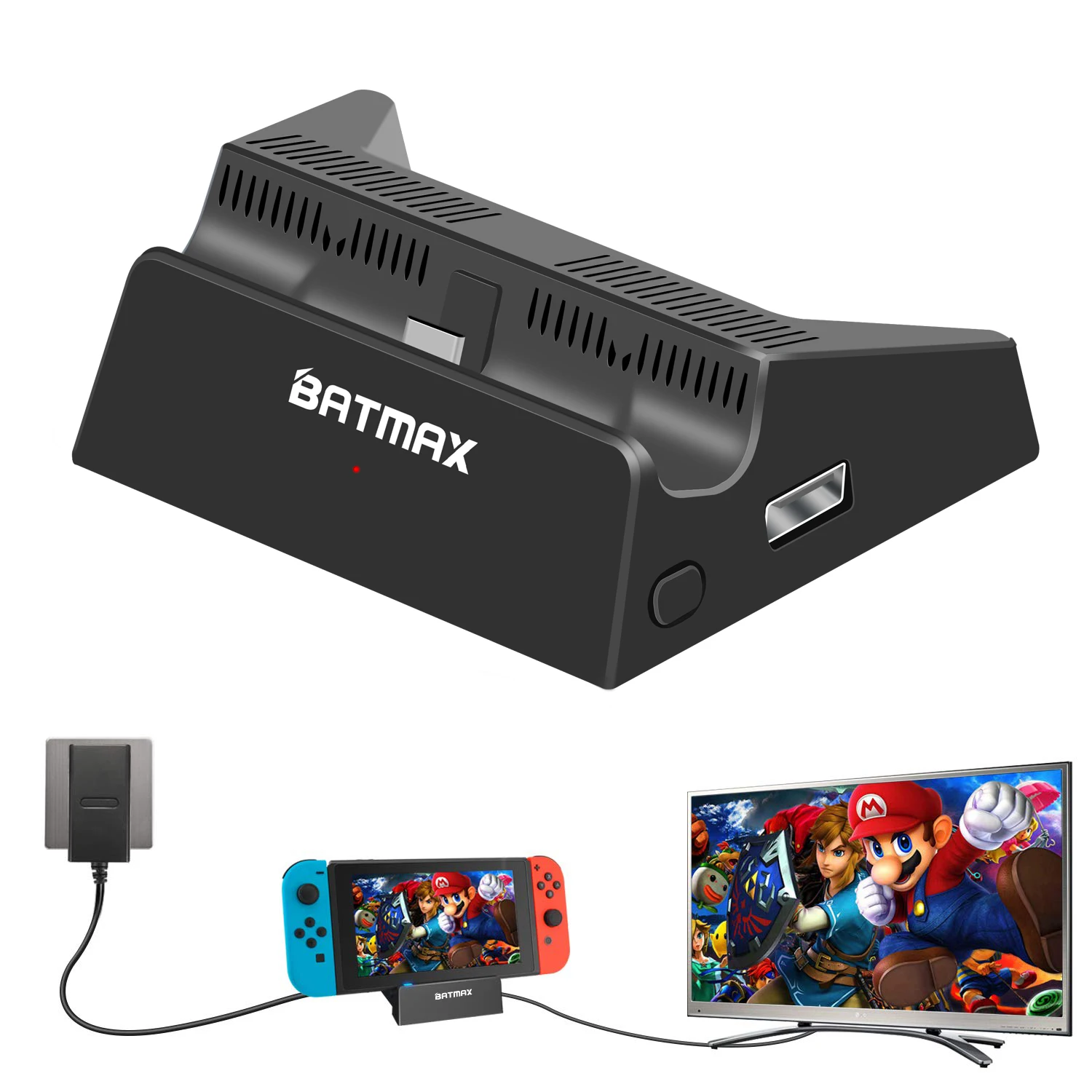 

Switch TV Dock,Portable Charging Switch Dock Station for Nintendo Switch,Switch Docking Support 4K/ 1080P HDMI TV Adapter