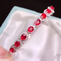 kjjeaxcmy fine jewelry 925 sterling silver inlaid natural ruby female bracelet popular support detection