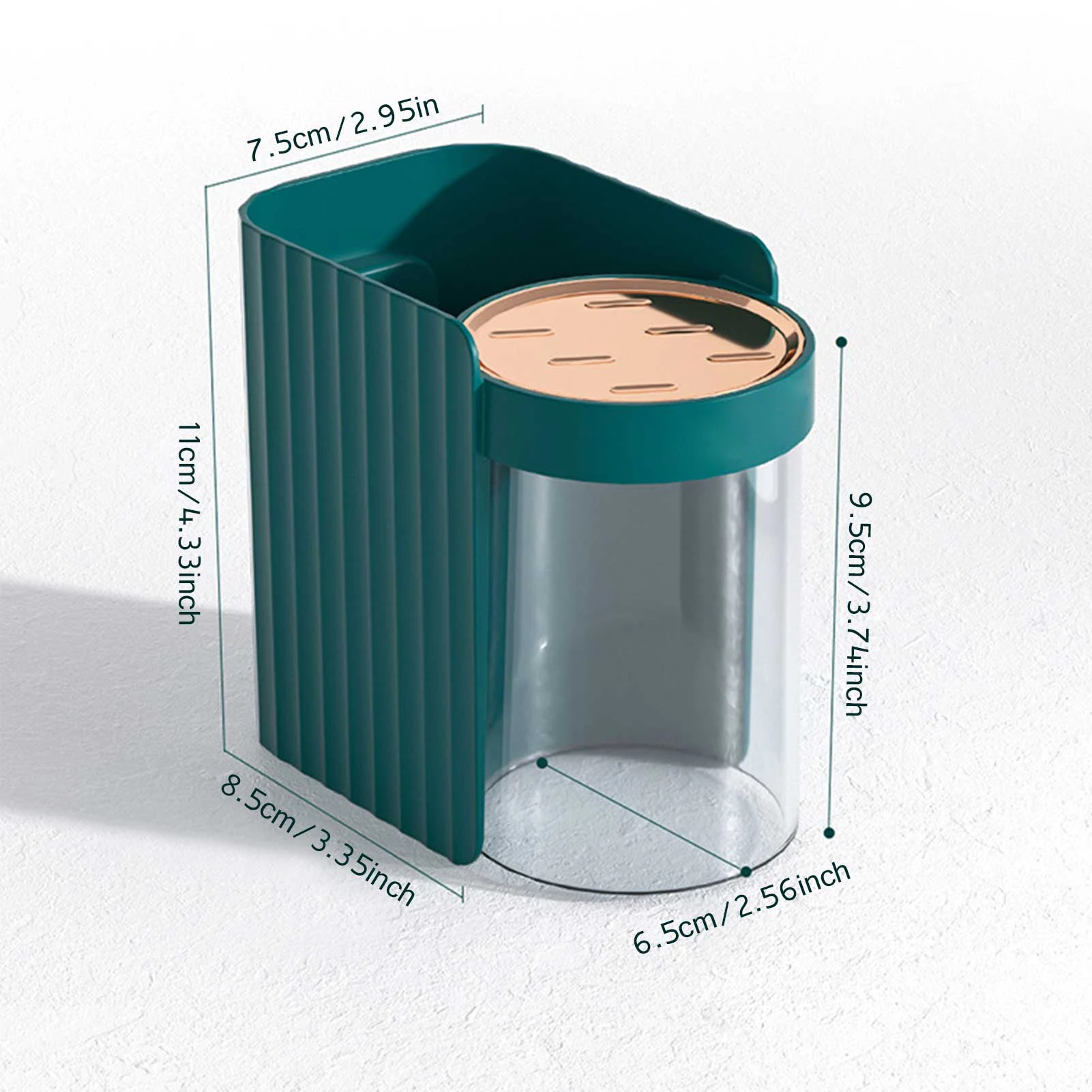 

Wall Toothbrush Holder Organizer With 1 Rinsing Cup Dispenser Holder Wall Mount Storage Bathroom Accessories