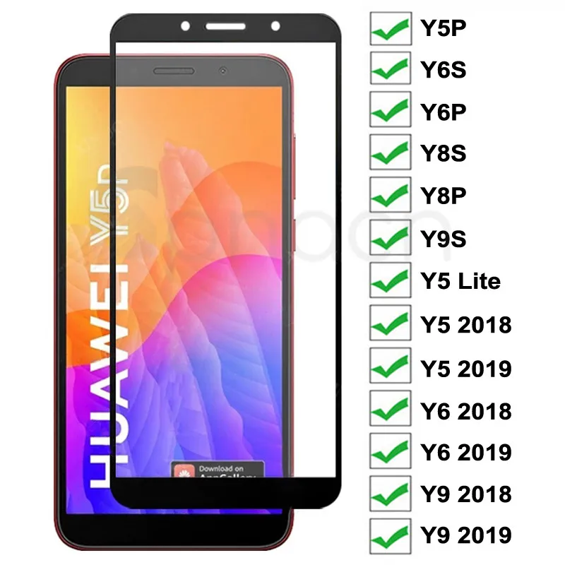 Защитное стекло 99D для Huawei Y5 Y6 Y9 Prime 2018 2019 Lite Y5P Y6P Y6S Y8S Y8P Y9S|Защитные стёкла и плёнки