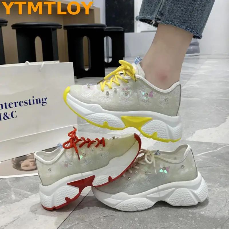 

New Spring And Autumn Casual Shoes Ladies Sneakers Fashionable Comfortable Mesh Fashion Lace Adult Women's Shoes Zapatos Hombre
