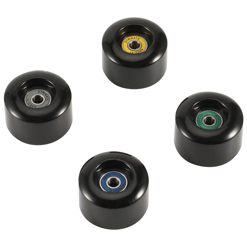 

STRIKATE 4Pcs 55 x 32mm Skateboard Wheels Brush Street Wheels with 8Pcs Colorful Skateboard Bearings 78A PU Skateboard Wheels