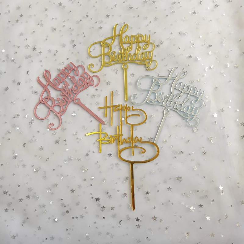 33 вида украшений для торта с днем рождения Золотое акриловое украшение детского