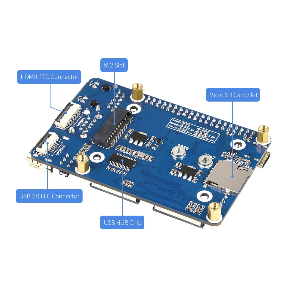 Базовая мини-плата для вычислительного модуля Raspberry Pi CM4 встроенный вентилятор CSI